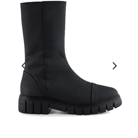 SHOE THE BEARREBEL HIGH SHAFT LEATHER BOOTS - MATTE BLACK size 8 - Picture 1 of 14